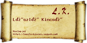 László Kincső névjegykártya