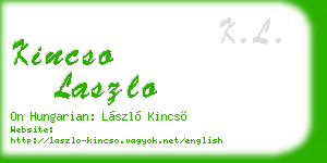 kincso laszlo business card